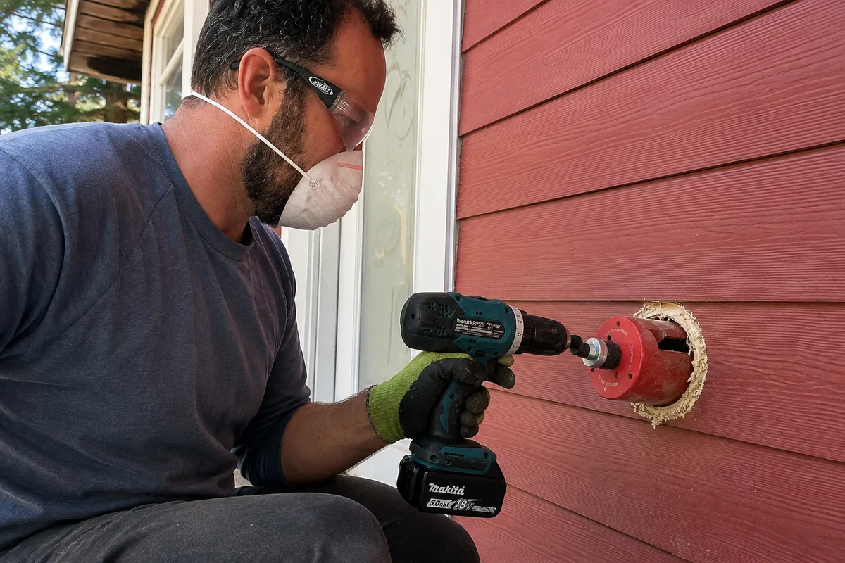 Dryer vent installation through exterior siding